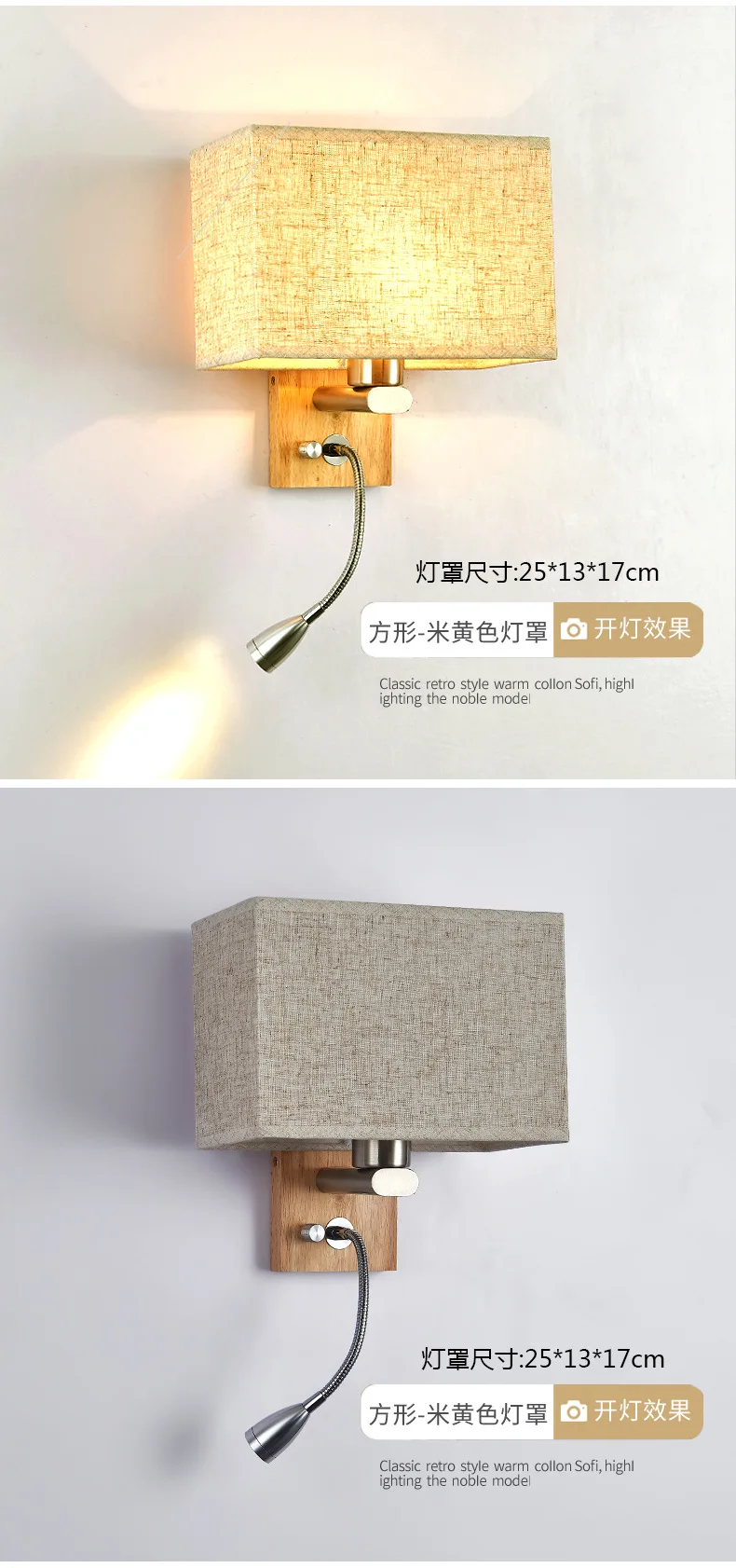 Новый стиль, домашний современный минималистичный креативный настенный светильник в американском стиле для спальни, светодиодный