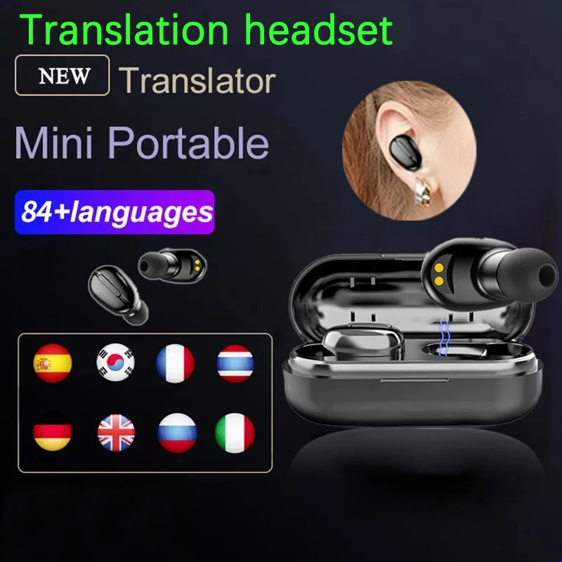 80 Languages Translator Earphone Wireless Business Earbuds Bluetooth Offline Translator Headset Backend Translation AI Assistant - ANKUX Tech Co., Ltd