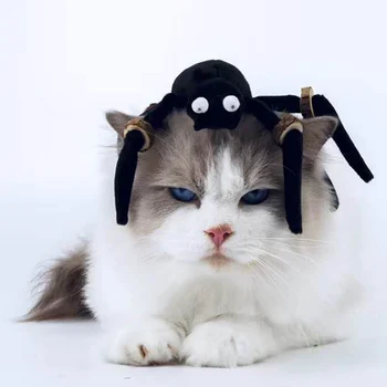 

Halloween Plush Spiders Pet Spider Clothes Simulation Black Spider Puppy Cosplay Costume For Dogs Cats Party Cosplay Funny