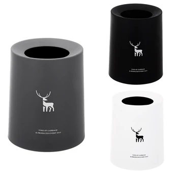 

Round Plastic Trash Can 8L Garbage Dust Bin Storage Bucket Paper Basket Home Office Waste Bin Without Lid