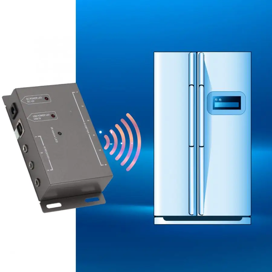 

Extender IR Repeater, infrared remote control 1 receiver 8 emitters, compatible with VCD, DVD HD network reader