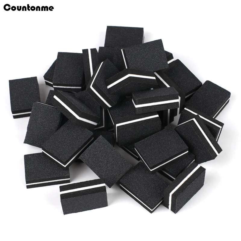 100 Pz/200 Pz Spugna Mini Lime Per Unghie Nere 100/180 Doppio Lato Piccolo Blocco Tampone Lime A Ongle Lime Per Nail Art Per Manicure