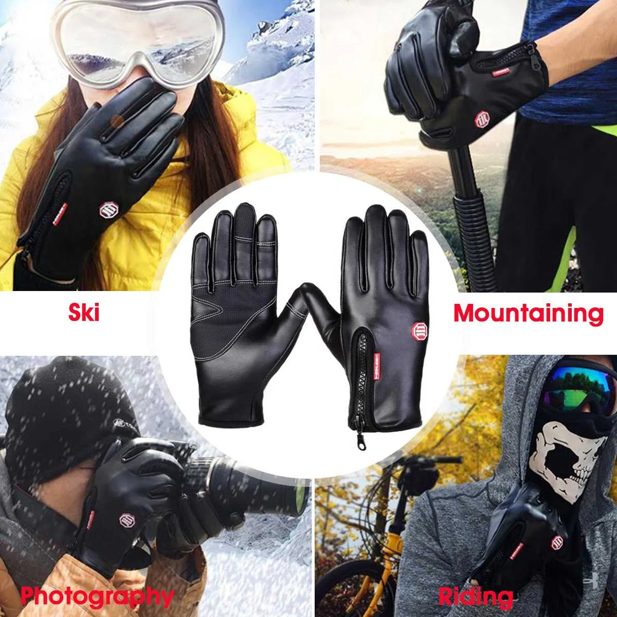 Мотоциклетные Перчатки Зимние теплые Guantes перчатки для велоспорта гоночные перчатки для мотокросса перчатки для сенсорного экрана водонепроницаемые