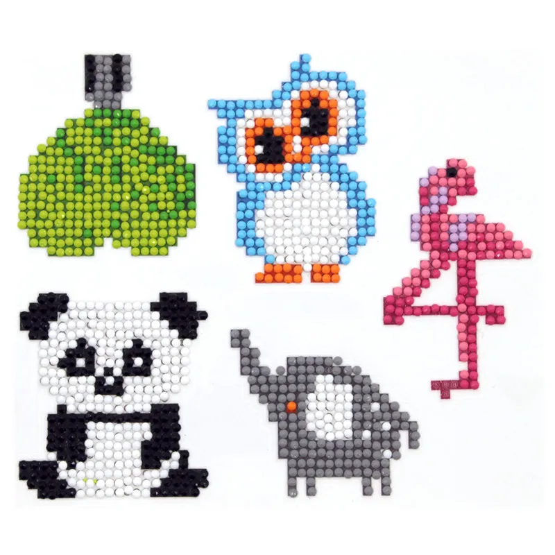 

5pcs Animal 5d Diamond Art Painting Stickers Painting By Diamonds Cross Stitch DIY Crafts Gift Home Wall Deocr