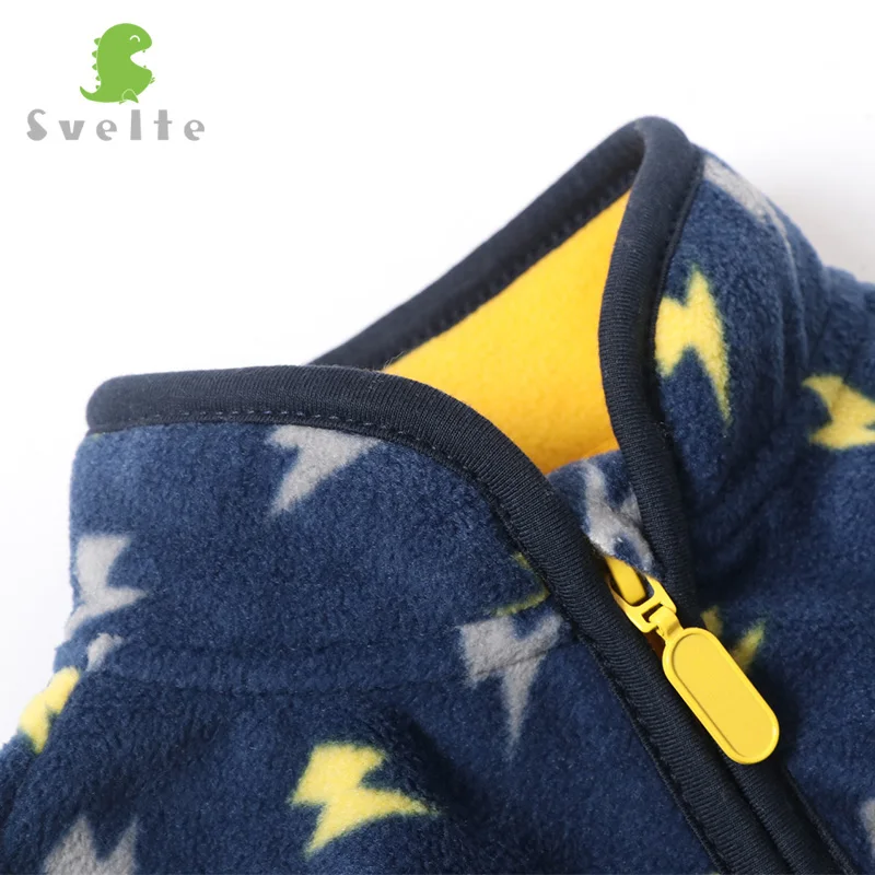 Beste SLANKE Jongens Polar Fleece Gedrukt Jacket Coat Leuke Zachte Bovenkleding Vest Kleding Sweatshirt voor Kinderen Kid Lente Herfst