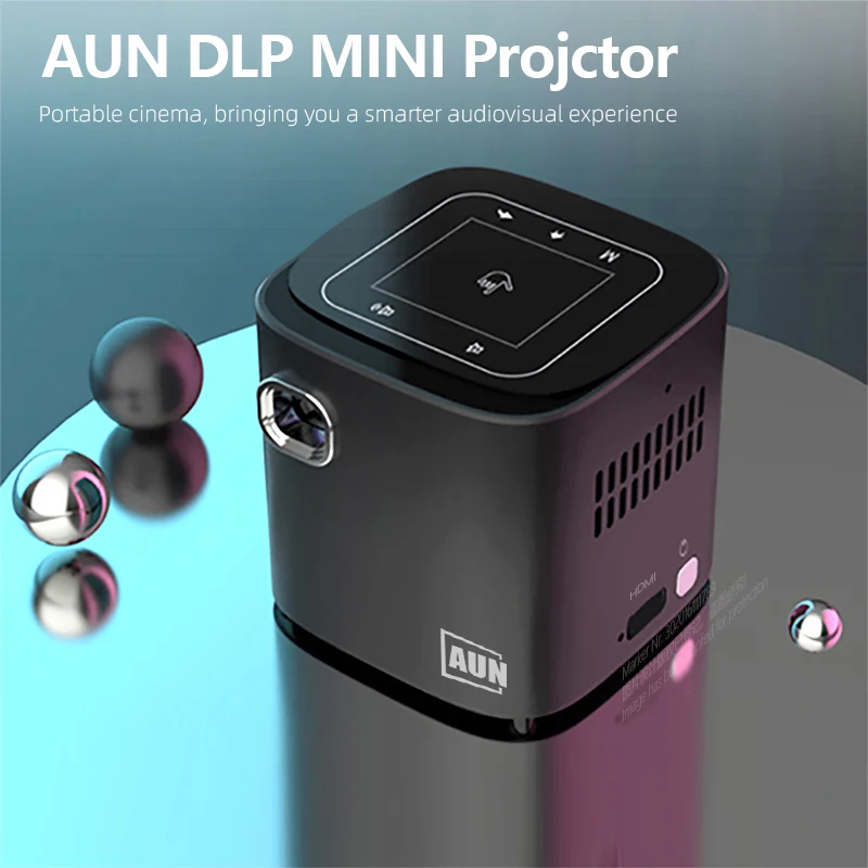 Мини проектор AUN 120 дюймов X4 Android 7 1 WIFI Bluetooth значение Портативный Светодиодный