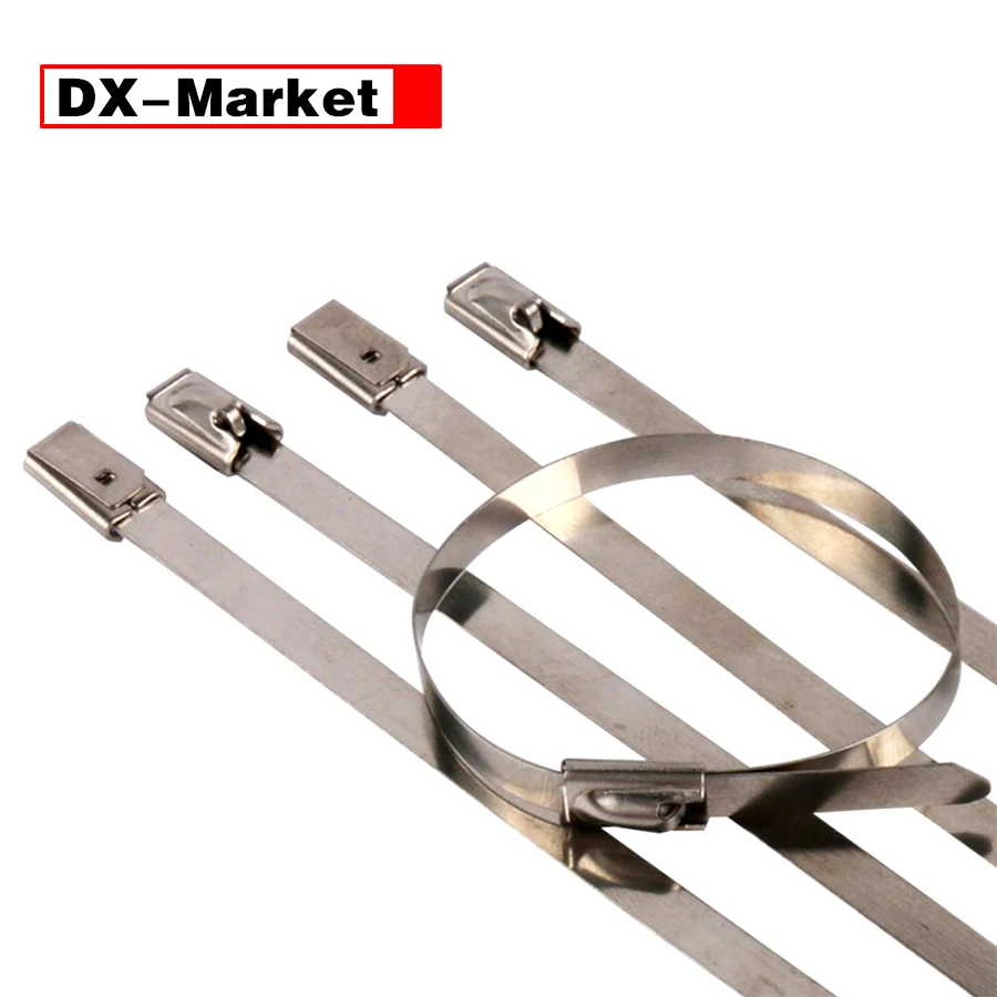 

10*400 Ball Self-locking Cable Tie 100 Pieces, 304 Stainless Steel 10mm Marine Steel Ties , C020