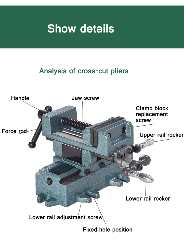 q97 Heavy-Duty Precision Cross-Nose Pliers Bench Vise Drilling Variable Milling