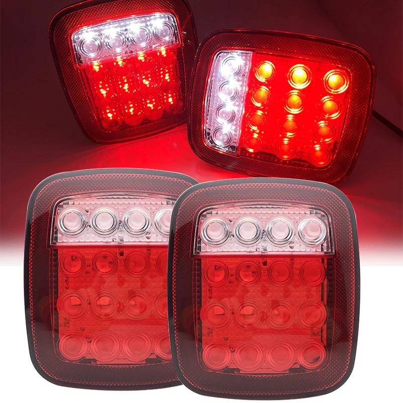 

2PCS LED Tail Light Assembly Right and left for 76-06 Jeep CJ/Wrangler YJ/TJ Rear Lamp Led Tail Light with Running Brake.