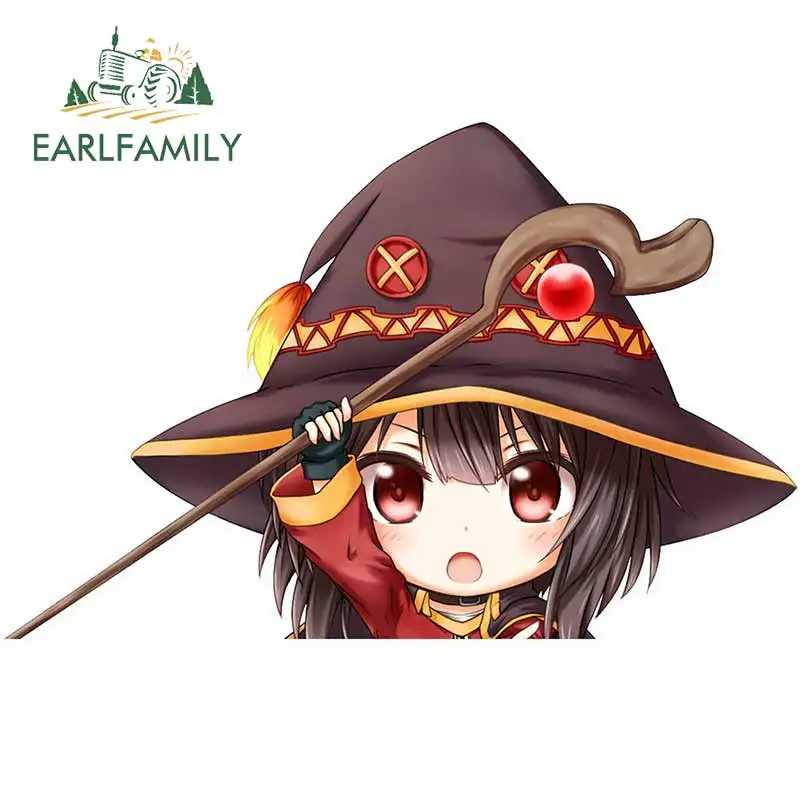 

EARLFAMILY 13cm x 8.6cm for Decal Azusa Kaname Chidori KonoSuba Megumin Car Bumper Window Stickers Fashion Graffiti Sticker