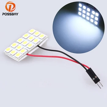 

POSSBAY 10Pcs 5050 Car LED Panel Light Interior T10 BA9S 6/12/15/24 SMD Festoon White Light Source