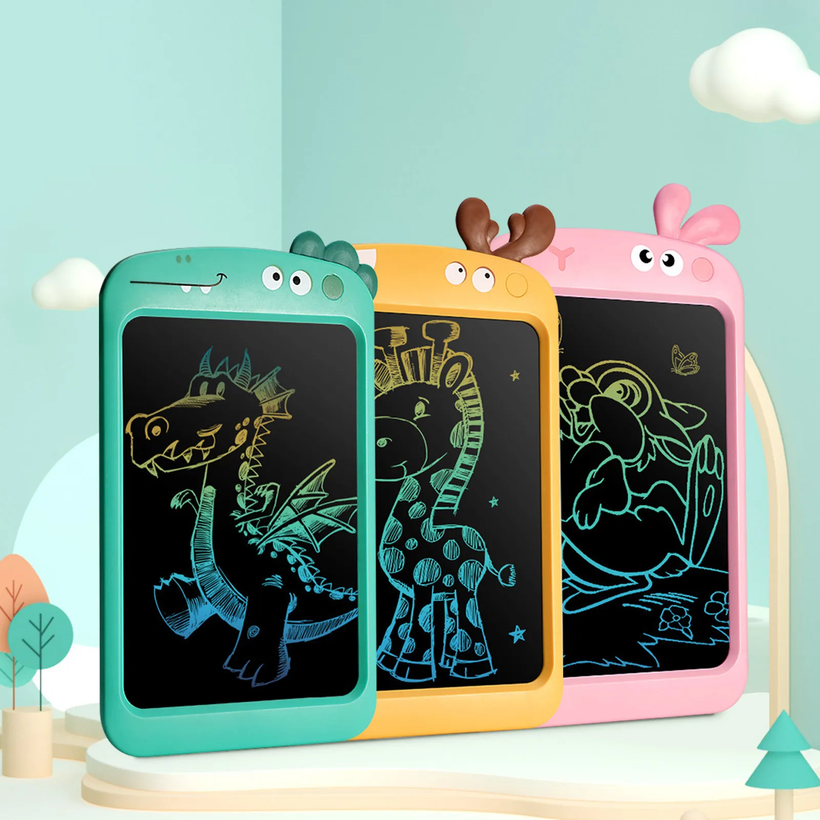 

10.5in LCD Writing Tablet Cute Colorful Screen Drawing Doodle Board Pad with Erase Lock Function for Kids Boys Girls Gift
