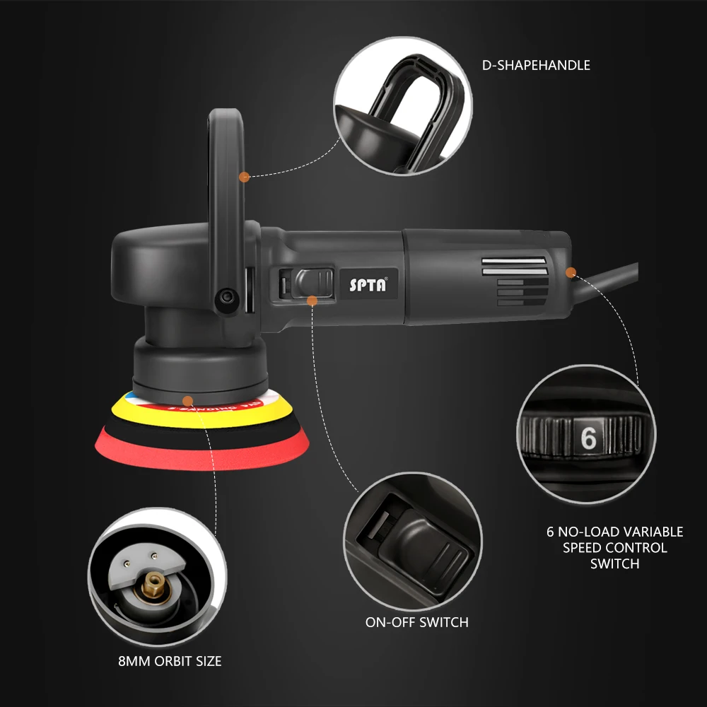 【DETAIL ARTIST】　Artist Polisher 美品 SPTA 5inch 780W Dual Action Polisher 8mm Random Orbit Professional