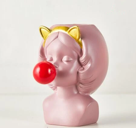 Florero de plastic de estilo lindo chica burbuja flor decorativa maceta Современная декорация arte encantador arreglo повязка на голову - Цвет: Trumpet (hydroponic)