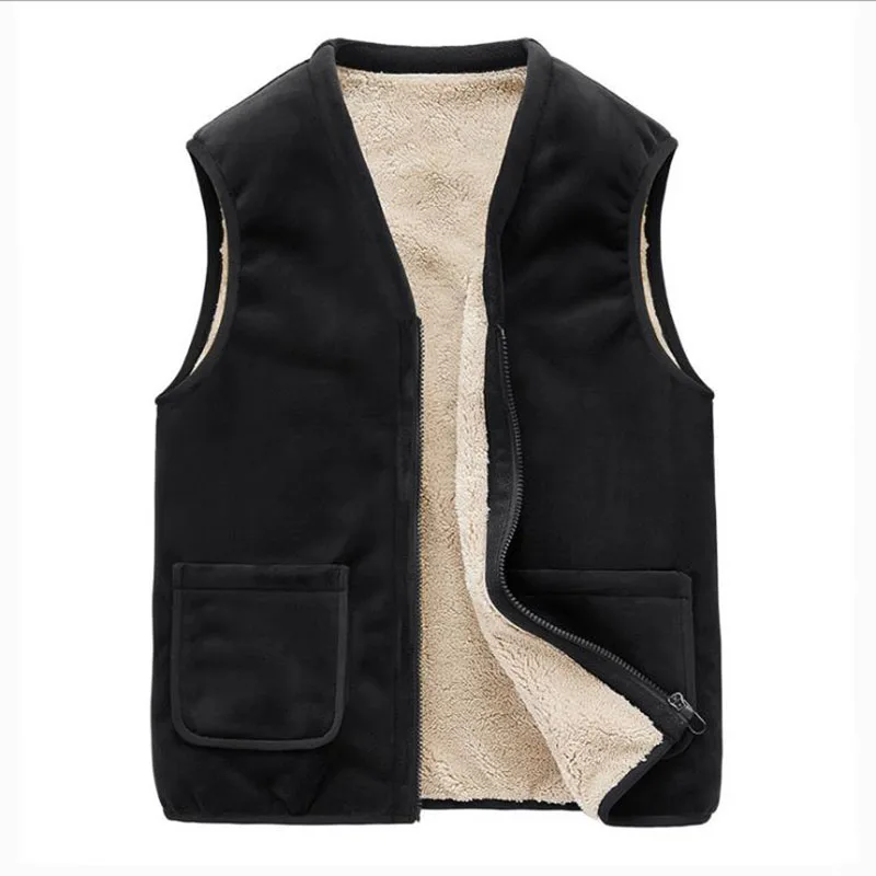 2021 Mens Sleeveless Vest Jackets Autumn Winter Casual Fleece Vest Male Cotton-Padded Vests Coats Men Warm Waistcoats Clothing