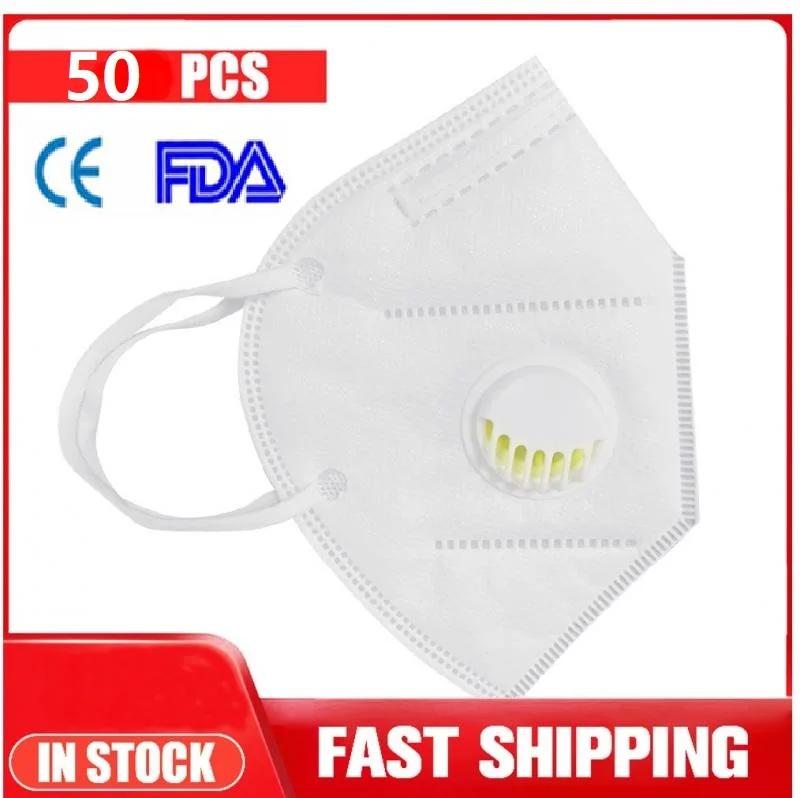 

50pcs n95 Mask Anti Fog Dust Disposable Mask With Respiratory Valve Protective Labor Protection Dust Mask PK ffp3