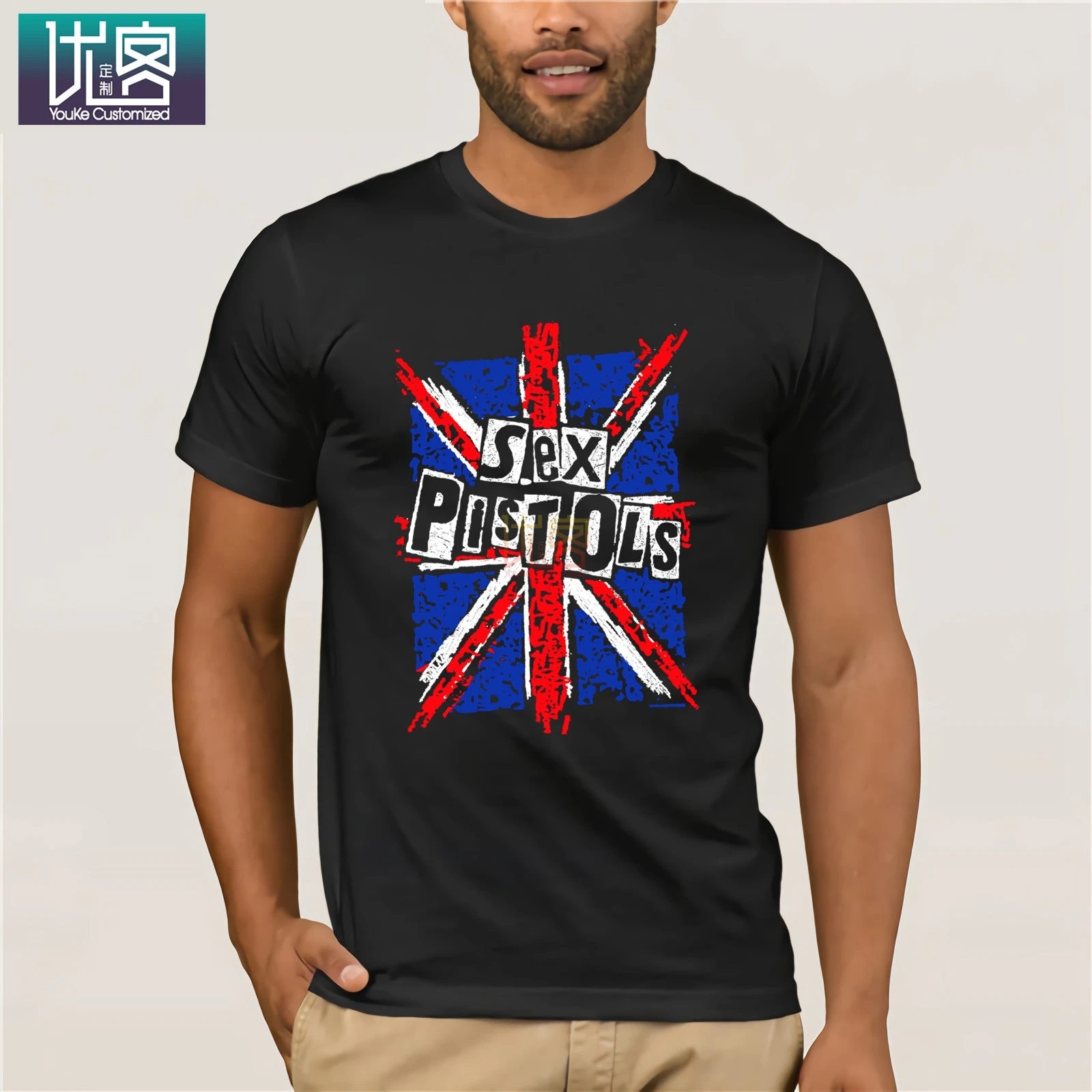 Sex Pistols Union Jack Женская Футболка-Черный удивительный короткий рукав Уникальный Повседневный короткий рукав Топ Хлопок Футболка подарок