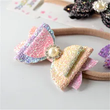 1181 европейский и американский популярный с блестками блестящий порошок детская лента для волос Детская повязка для волос бант аксессуары для волос