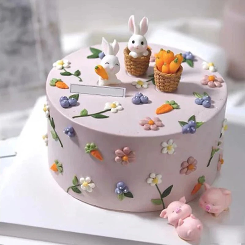 Easter Bunny Cake Decoration Rabbit Animal Ornaments Cake Topper Party Dessert Decor Birthday Party Baby Shower Baking Supplies cake topper,cake toppers,cake decorations,birthday party supplies,party decorations,cake baking tools