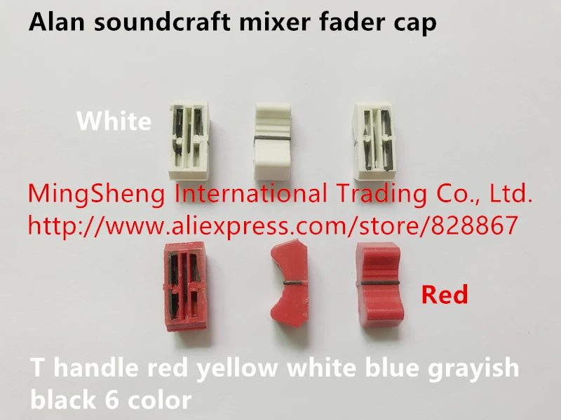 Original new 100 alan soundcraft mixer fader cap T handle red yellow