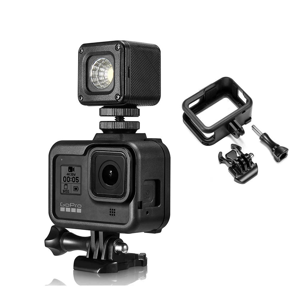 Cámara Negra Marco Protectora Carcasa Funda jaula de base Mount Kit Para GoPro Hero 8