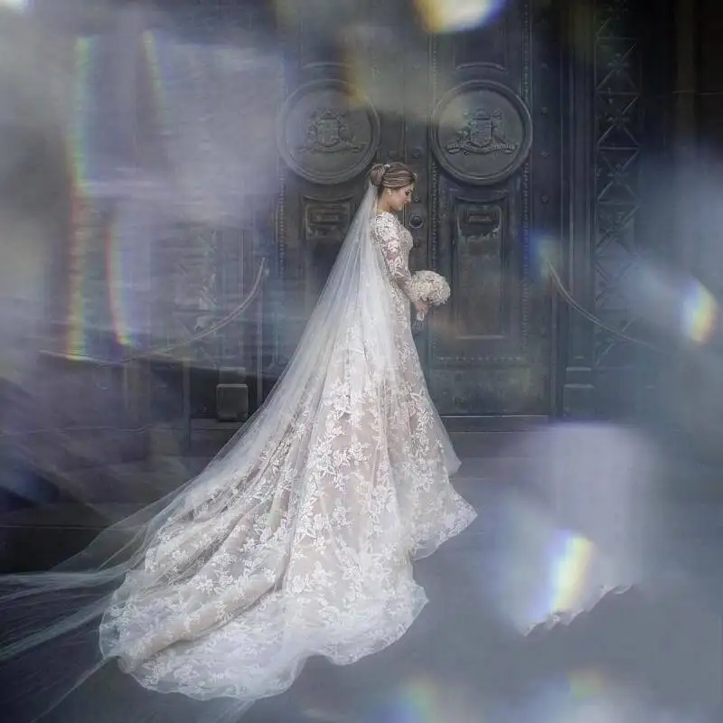 Vestido De Noiva 2 em 1 роскошное кружевное свадебное платье Русалка Иллюзия с длинным рукавом свадебные платья Robe De Mariee Sirene