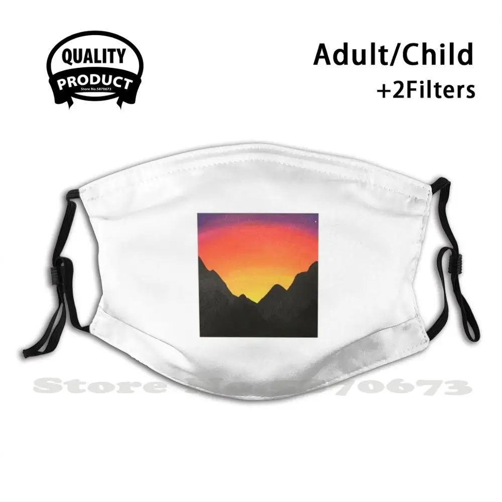 

Sunset Over Mountains Fashion Mouth Masks Filter Adult Kids Face Mask Sunset Beautiful