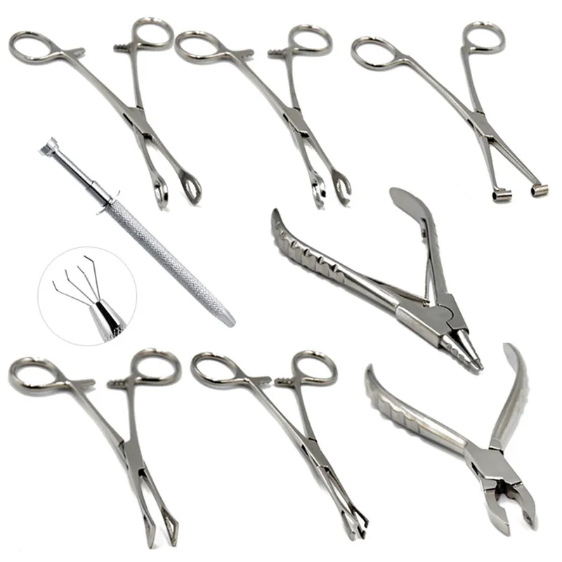 

1Pc Surgical Steel Opening Closing Needle Ball Clamp Plier Different Open shape Tweezers Piercing Professional Puncture Tool