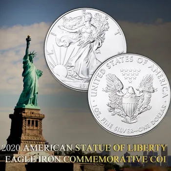 

2020 American Statue Of Liberty Eagle Coin Silver Plated Commemorative Coin Collection New Gift Home Decoration