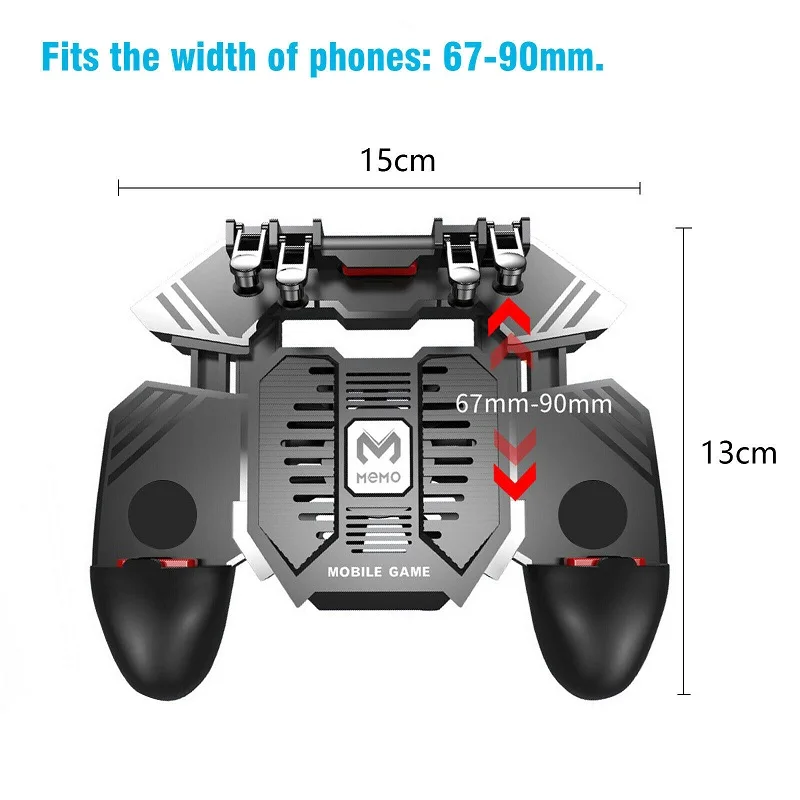 AK77 6 Finger Mobile Phone Joystick Cooling Fan Gamepad for PUBG game