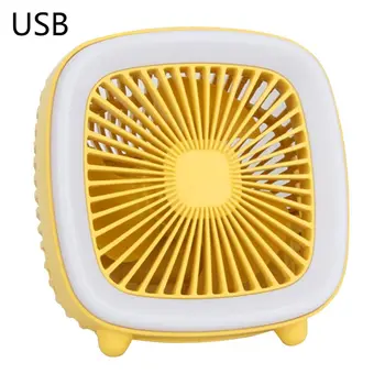 

Portable Mini Desktop Fan Retro TV Design Air Cooler with LED Light USB 3 Speeds 517C