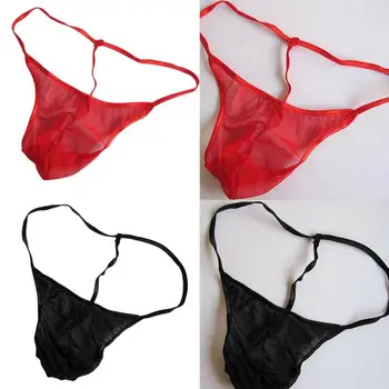 

New Men's Sexy Lingerie Sexy Perspective UnderwearG-string Pouch Soft Panties T Back Underwear Thong Processing Pants
