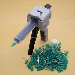 Pistolet à colle de 30ml, avec 100 embouts d'aiguille de distribution émoussée de 18G et baril de seringue de distributeur de colle de 30cc 