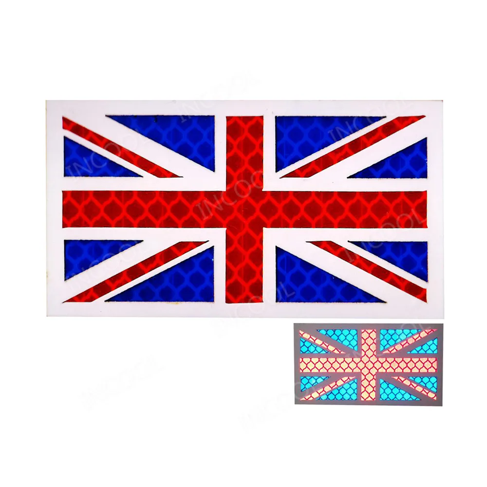 United Kingdom Flags Patches Infrared Reflective Patch Tactical Military Morale Patches Great Britain Flags Fabric IR Badges - Цвет: Blue Red