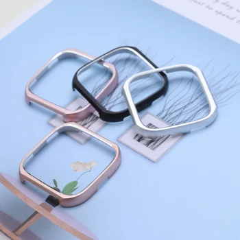 

4 PCS Stainless Steel Bumper Protective Covers Protective Cases Covers Frames for Fitbit Versa (Black)