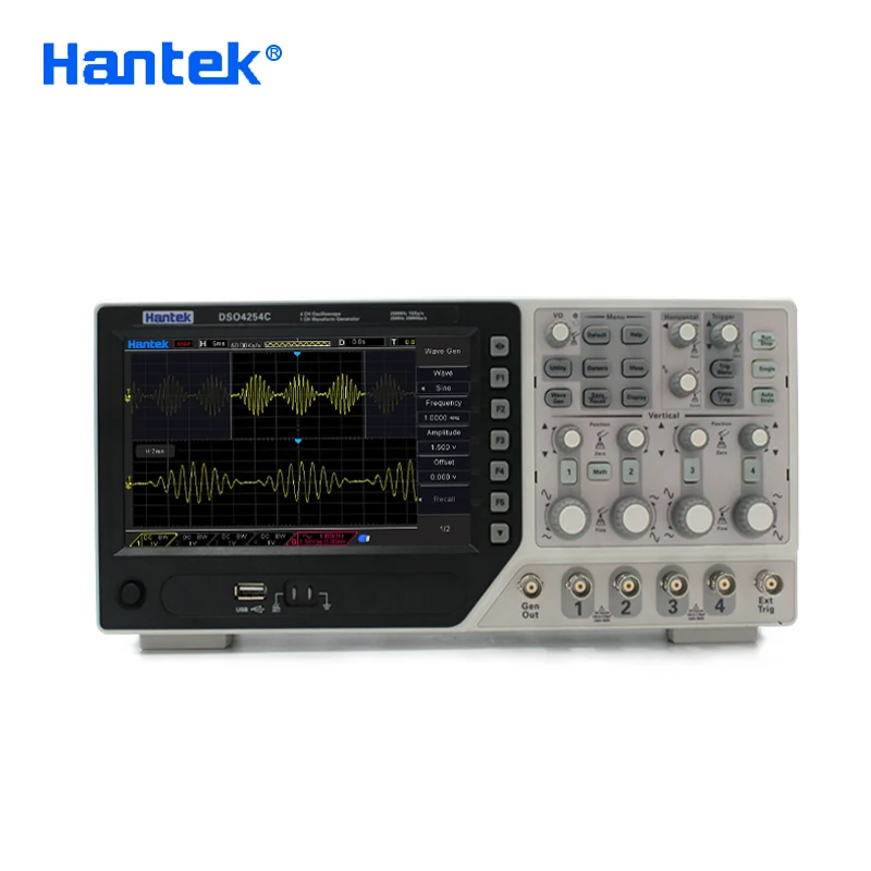 Hantek公式DSO4254Cデジタルオシロスコープ4チャンネル250 1900mhzの液晶pcポータブルusbオシロスコープ + ext + dvm + 自動レンジ機能