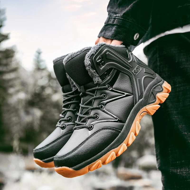 

Plus velvet warm cotton shoes men's shoes winter thick snow shoes dad casual shoes non-slip high help outdoor shoes elderly shoe
