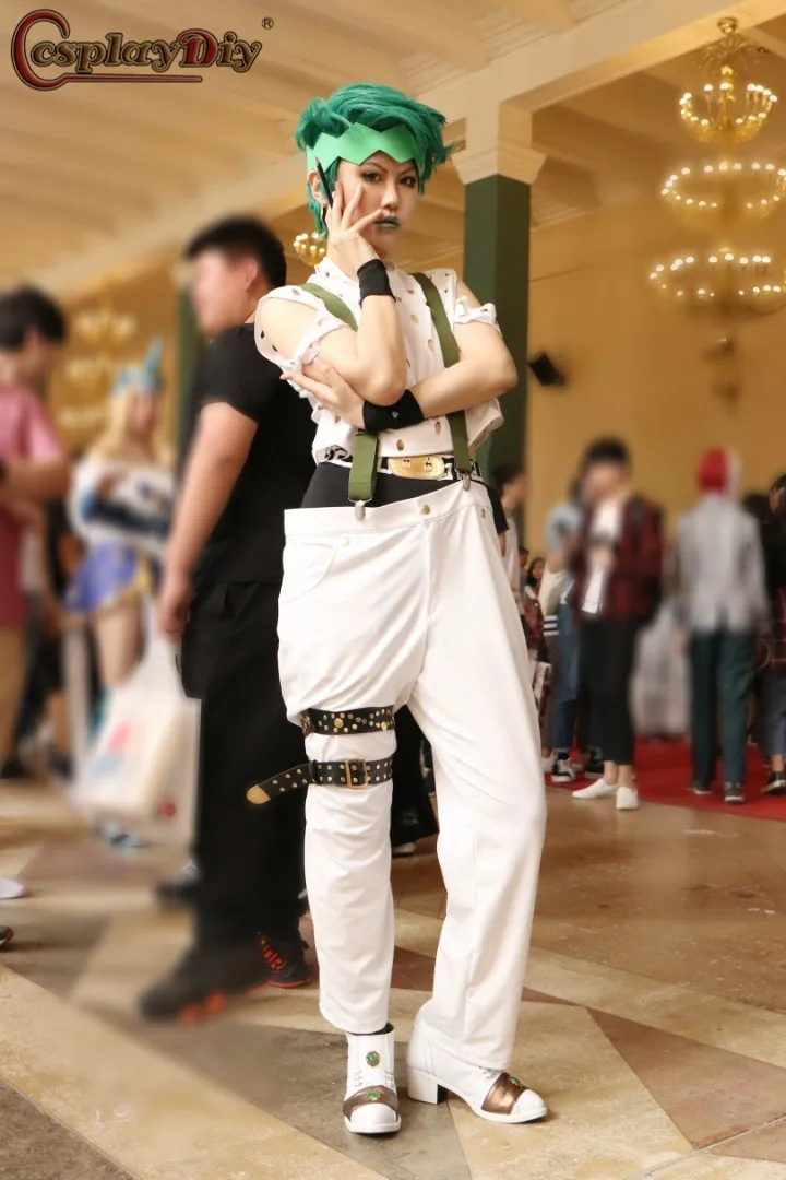 

Cosplaydiy JoJo's Bizarre Adventure Diamond Is Unbreakable Cosplay Rohan Kishibe Costume Unisex Suit Halloween Custom Made