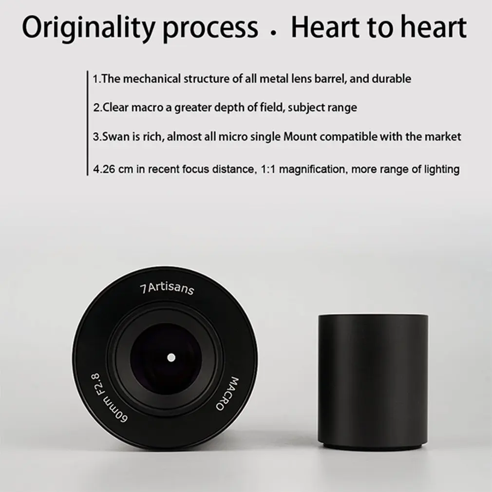 7 artisans 60 мм f2. 8 1: макрообъектив с 1 увеличением подходит для Canon для EOSM EOSR E для Fuji для крепления M43