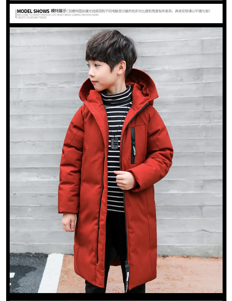 Детская одежда; коллекция года; зимняя стильная одежда средней длины на подкладке из хлопка с воротником-стойкой; модная одежда в Корейском стиле для мальчиков