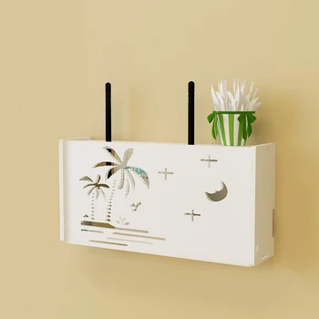 

Wireless Wifi Router Storage Box PVC Foam Board Shelf Wall Hanging Plug Board Bracket Cable Large Storage Organizer Home Decor