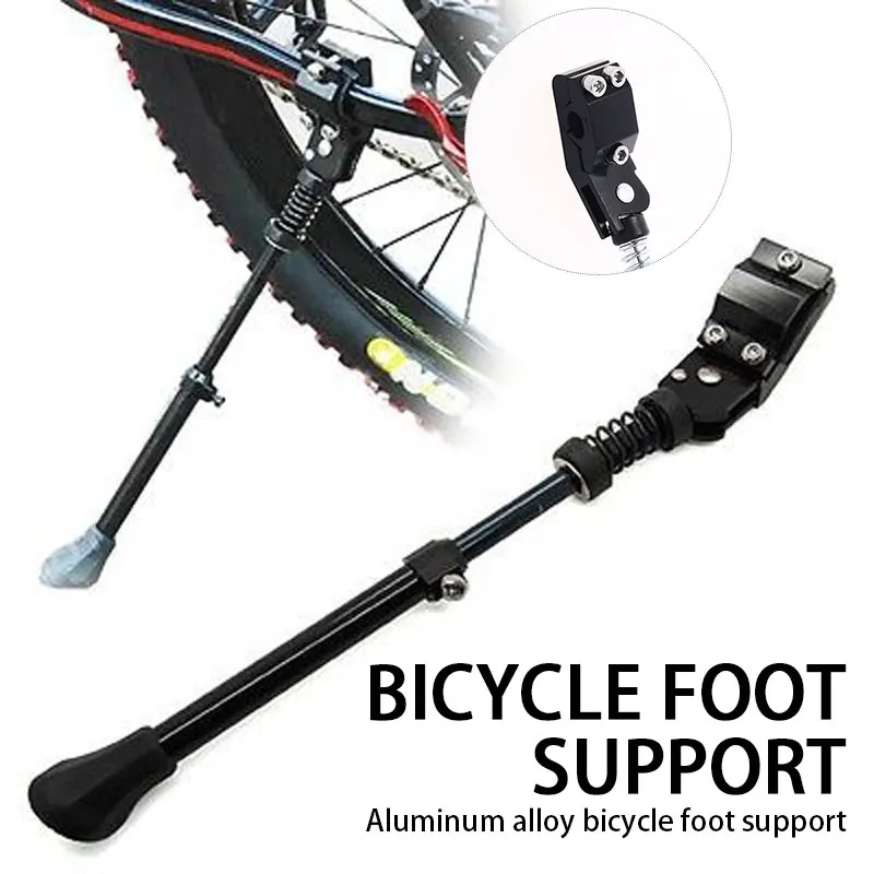 

Bike Foot Support Bicycle Foot Support Black Aluminum Alloy Outdoor Bracket Bicycle Side Stand Movement Cycling Tools Durable