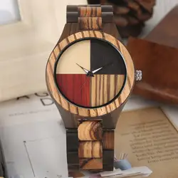Креативные простые мужские кварцевые часы с деревянным циферблатом, 4 цвета, Высококачественные наручные часы с браслетом, складная