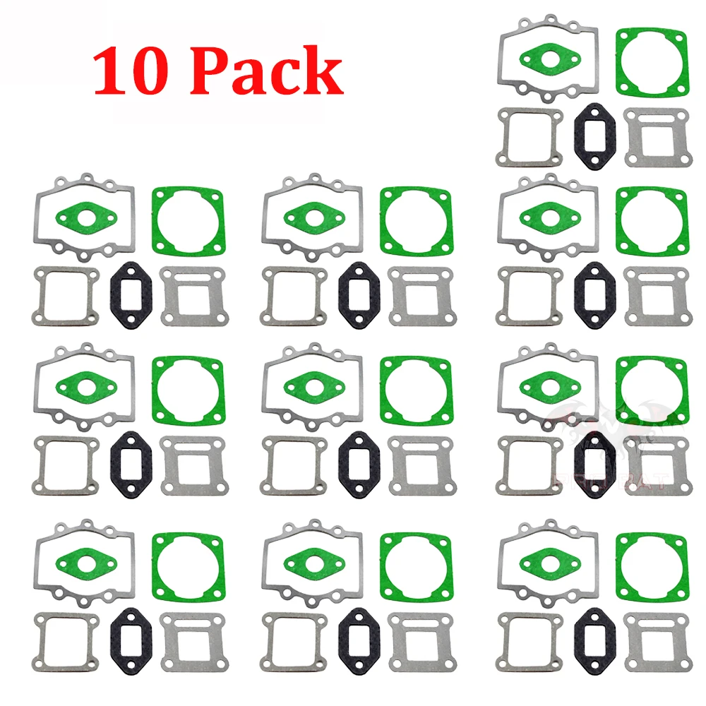 10 Pack 47cc 49cc Mini Pocket Parts Atv Quad 4 Wheeler Dirt Bike Moto Motor Engine Carb Gasket Set PRO BAT NEW