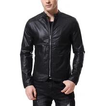 Осень и зима стиль большой размер мужское кожаное пальто со стоячим воротником Европа и Америка Артикул шнурок кожаное пальто D136