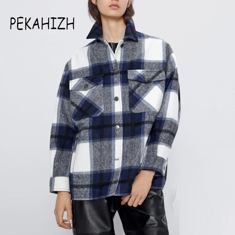 Модная зеленая красная клетчатая куртка для женщин зимнее пальто с длинным