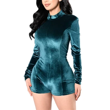 

VICABO Jumpsuit women Gold velvet Long sleeve clothing women bodysuit women ropa mujer Playsuit Ladies