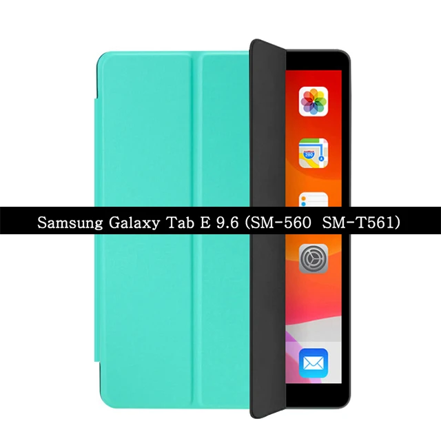 Mint Green Чехол для samsung Galaxy Tab E 9,6 SM-T560 SM-T561 Wi-Fi 3g LTE из искусственной кожи, откидной чехол для планшета, чехол-книжка с подставкой - Цвет: Mint Green