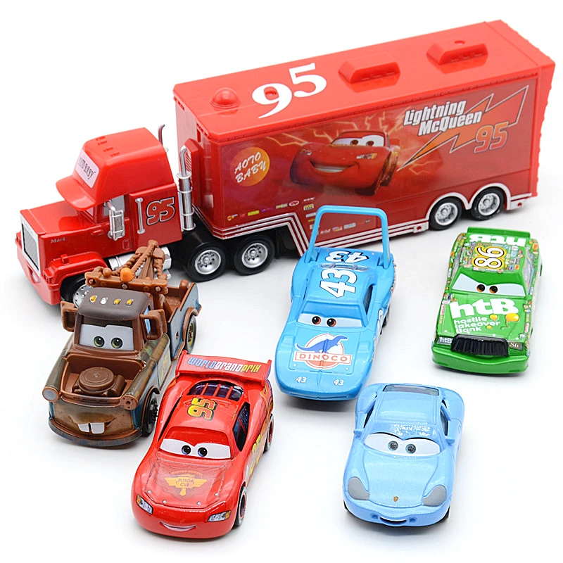 Disney Pixar Cars 3 Toys Car Set Lightning Mcqueen Mack Uncle Truck Rescue Collection 1:55 Diecast Model Car Toy Children Gift disney pixar 2 3 toy lightning mcqueen jackson storm cruz mike uncle truck 1 55 alloy model car children toy gift