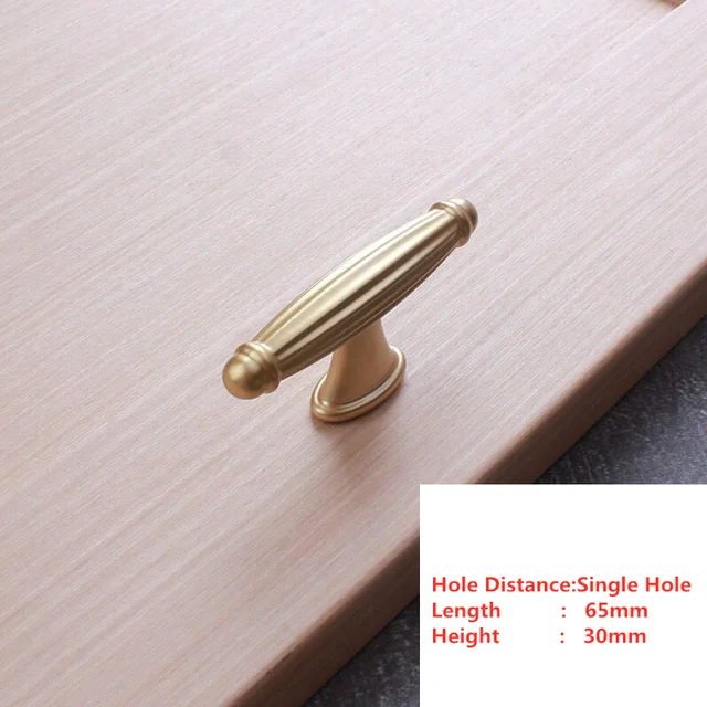 Handles Drawer Cabinet Furniture Kitchen Handles for Cabinet Knob Door Drawer Furniture Kitchen Pearl Golden Simplicity Hardware B6-Single hole